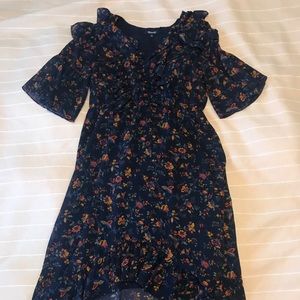 Madewell Boho Floral Midi High/Low Hem Dress